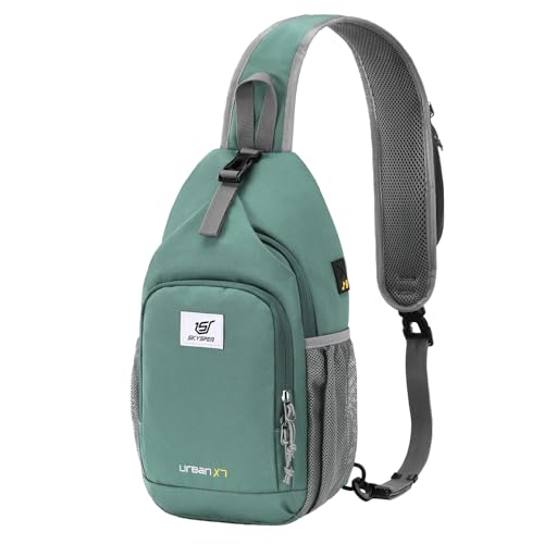 Sling Bag RFID Crossbody Sling Backpack Cross Body Shoulder Bag Travel Hiking Daypack for Women Men (Green)