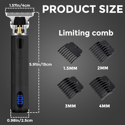 Professional Hair Trimmer for Men (Black With Lcd)