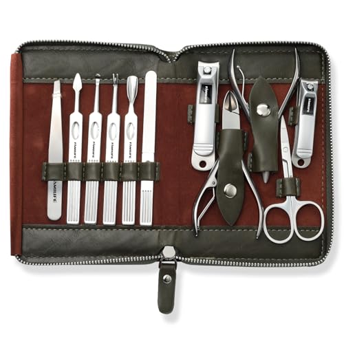 Stainless Steel Manicure Set 11 (Dark Green)