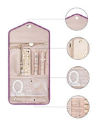 Travel Jewelry Organizer Roll Foldable Jewelry Case (Medium / Purple)