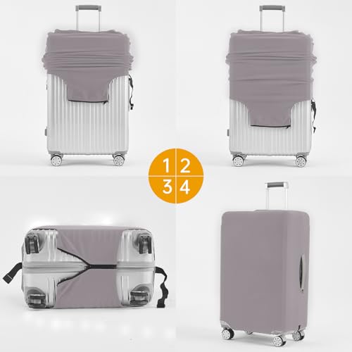 Travelkin Luggage Covers For Suitcase Tsa Approved Suitcase Cover Protector (Tourterelle Grey / XL)