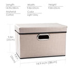 Foldable Storage Bin with Lid [1 (Light Grey / M(1-Pack))