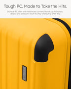 Luggage Set Light and Durable Hardshell (Yellow2.0 / 3-Piece Set (20/24/28))