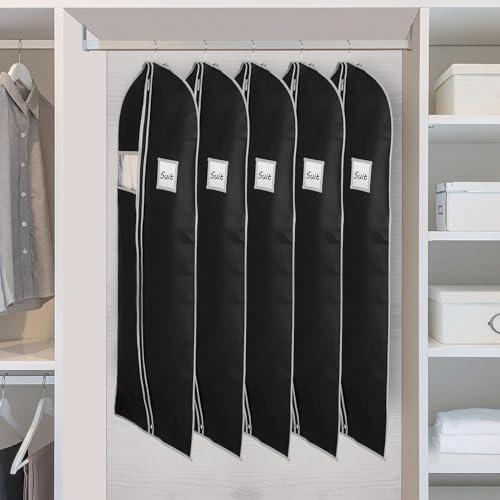 60 Inch Dress Bags for Gowns (Black&Grey / 60'' - 4PCS)