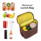 NOL Insulated Lunch Bags for Women Cooler Bag Lightweight Nylon Waterproof Lunch Box for Work (Coffee / Large (12 Liters))