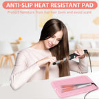 Large Heat Resistant Silicone Mat for Hair Styling Tools (Pink)