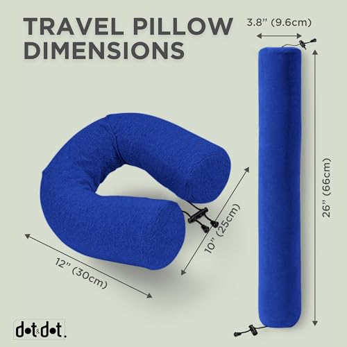 Twist Memory Foam Travel Pillow for Airplanes (Navy / Adjust (26" w/ cord))