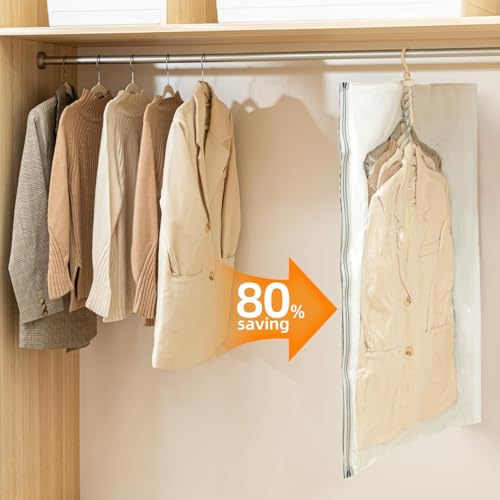 Hanging Vacuum Storage Bags (Clear / 2 Combo)