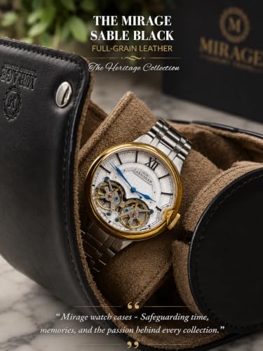 Watch Travel Case for Men Leather Watch Roll for Travel Organizer and Display 1 Watch Case Full