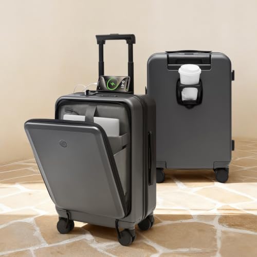 Carry On Luggage 22X14X9 Airline Approved (00-Grey (Seine New))