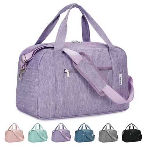Carry on Duffle Bag Underseat for Airplane (Purple / Small without laptop compartment)