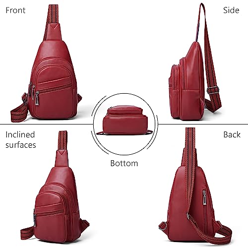 Sling Bag Crossbody Bags (Deep Red)
