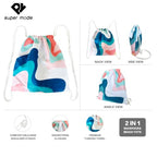 Beach Towel Backpack (1 Pack- Pink Blue / 75”x 35”)