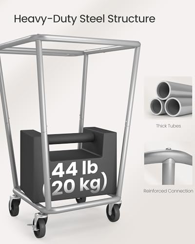 1 Section Laundry Basket with Wheels (Cream White / 130 L (1-Section))