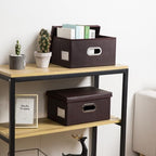 Collapsible Storage Box with Lid [3 (Brown / Small(3-Pack))