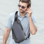 Waterproof Sling Bags Mens Anti (Grey)