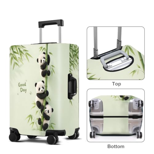 Luggage Cover Washable Suitcase Protector Anti (Panda Climb / S(fits 20-22inch suitcase))