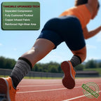 Men 6 Pack Athletic Compression Crew Socks for Running Gym Sports (5-6 / Black 8424)