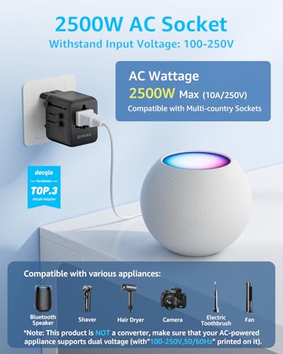Pro” Universal Travel Adapter 2 USB (2C+2A 17W / Black)