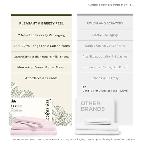 100% Egyptian Cotton Twin XL Size Sheets Set (Twin XL / 08 - Blush)