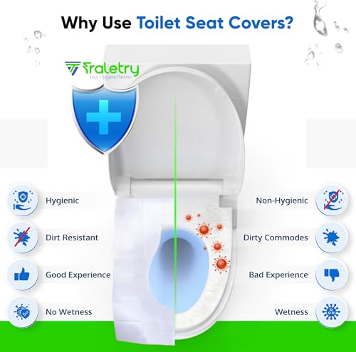 Toilet Seat Covers Disposable Flushable Travel Pack of 50 (2XL (Pack of 50))