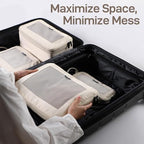 TripCozy Compression Packing Cubes (Beige / Set of 6)