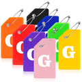 8 Pack Initial Luggage Tags for Suitcases Airplane Travel Essentials (Colorful / Letter G)