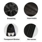 8PCS Travel Shoe Bags with Rope for Men and Women Large Shoes Pouch Organizers (Black)