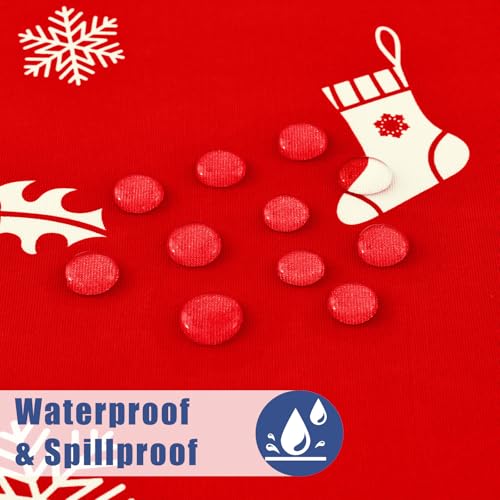2 Pack Rectangle Spandex 6FT Elastic Fitted Christmas Tablecloth (Christmas Red / 72" x 30" (Rectangular))