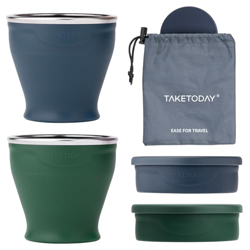 Collapsible Cup 8 oz 2 (Navy & Dark Green)