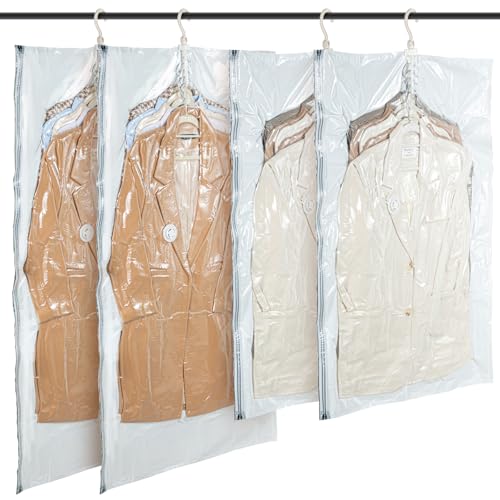 Hanging Vacuum Storage Bags (Clear / 4 Combo)