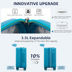20 Inch Hardside Carry on Luggage with Wheels (Caribbean Blue / Expandable 20 Inch)