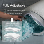 Cool+ Cut Out Adjustable Pillow Queen with Cooling Gel & Shoulder Cut (Queen / Cut-out)