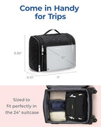 Makeup Bag for Women with Hanging Hook (Navy Blue / Large)