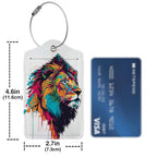 Colorful Lion in Pop Luggage Tags for Suitcases (Colorful Lion in Pop)