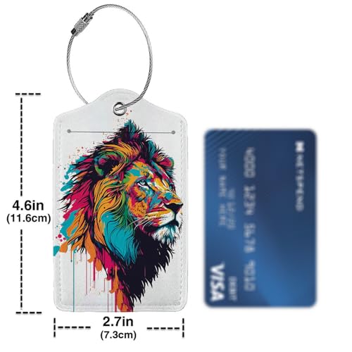 Colorful Lion in Pop Luggage Tags for Suitcases (Colorful Lion in Pop)