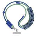 8mm Rope Cross (8mm / Blue/ Green With Silver Clasp)