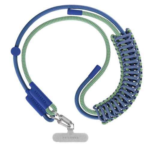 8mm Rope Cross (8mm / Blue/ Green With Silver Clasp)