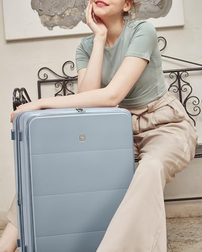 Expandable Large Checked Luggage (Grey / 28 Inch EXT)