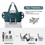 Large Travel Duffle Bag Carry On Weekender Bags for Women Men 18x14x8 Gym (A28-PeacockBlue-2-layer Expansion / X-plus)