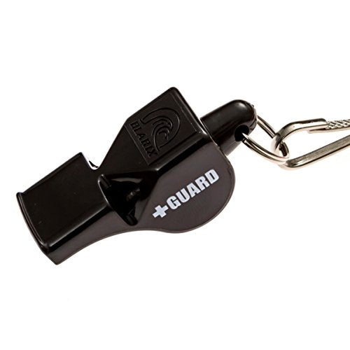 Lifeguard Whistle and Lanyard with Print (Black & Red)