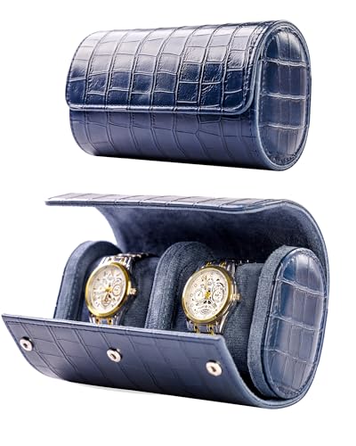 2 Watch Travel Case (Navy Blue / 2 Slot)