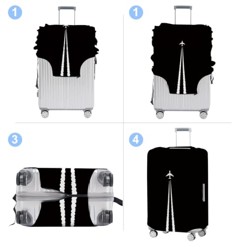 Jet Trail Luggage Cover Washable Suitcase Protector Anti (Jet Trail / XL(32-34inch suitcase))