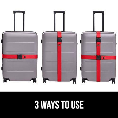 Heavy Duty Luggage Straps for Suitcase (Red)
