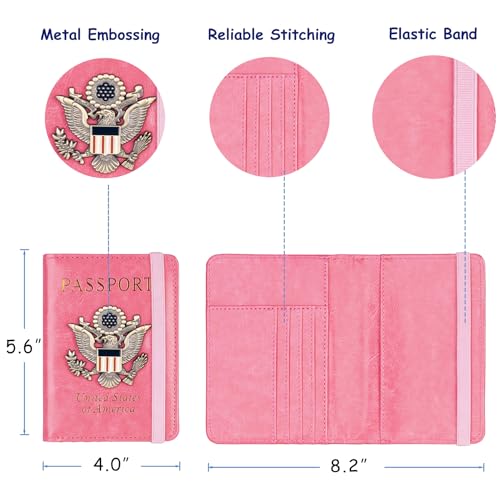 RFID Blocking Passport Holder (Pink / Upgraded)