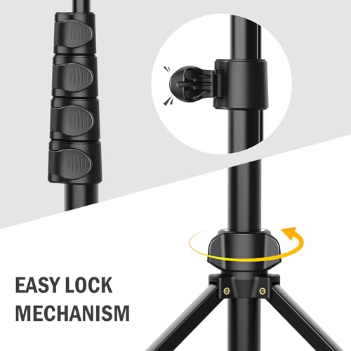 64” Tripod for Cell Phone & Camera with Remote and Phone Holder (64 in)