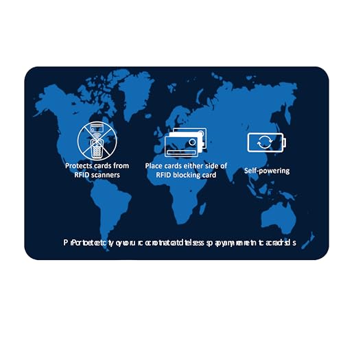 5 Pack RFID Blocking Card for Credit Debit ID Card (Blue WM)