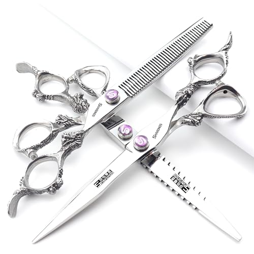 6/7/7.5/8/9-inch professional hair clipper set, stainless steel sharp hair clippers, hairdresser specific scissors (7 in-3pc-A) (7 In-3pc-a)