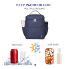 NOL Insulated Lunch Bags for Women Cooler Bag Lightweight Nylon Waterproof Lunch Box for Work (Navy Blue / Large (12 Liters))