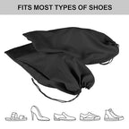 8 Pcs Single Shoe Bags for Travel with Drawstring (Black)